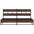 Estructura de cama sin colchón metal roble marrón 180x200