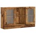 Aparador de madera ingeniería envejecida negro 120x30,5x70