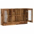 Aparador de madera ingeniería envejecida negro 120x30,5x70