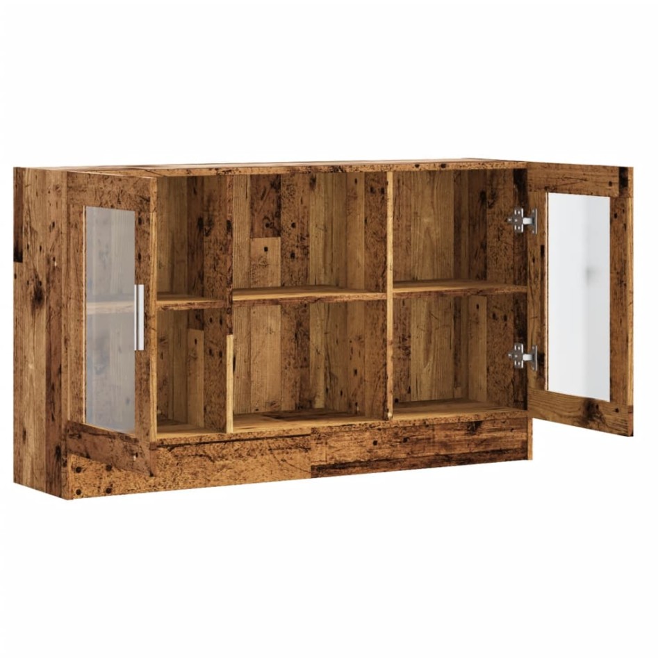 Aparador de madera ingeniería envejecida negro 120x30,5x70