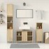Set de muebles de baño 3 pzas madera contrachapada roble