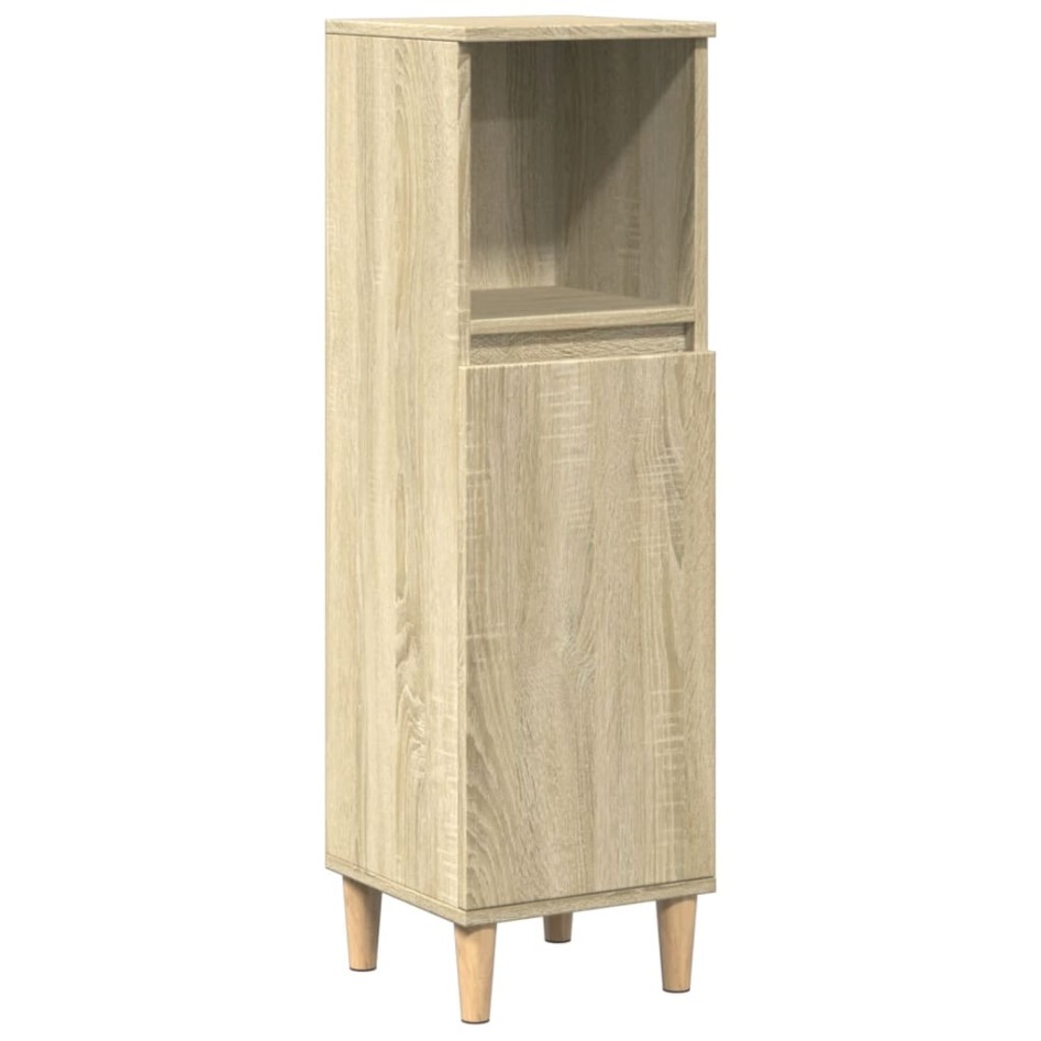 Set de muebles de baño 3 pzas madera contrachapada roble