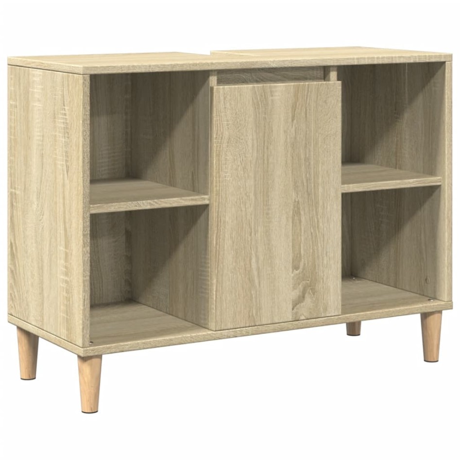 Set de muebles de baño 3 pzas madera contrachapada roble