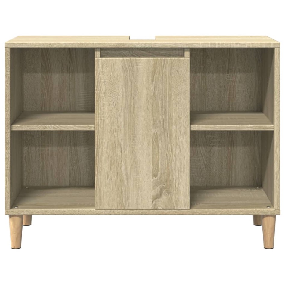 Set de muebles de baño 3 pzas madera contrachapada roble