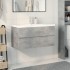 Set muebles de baño 2 piezas madera contrachapada gris