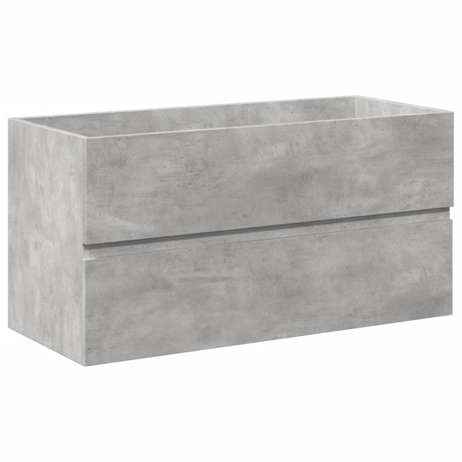 Set muebles de baño 2 piezas madera contrachapada gris