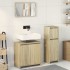 Set de muebles de baño 3 pzas madera contrachapada roble