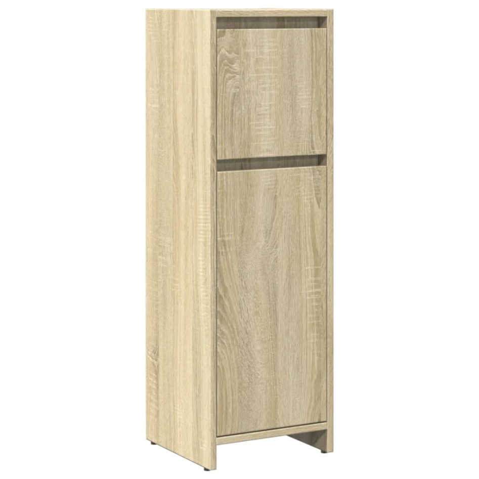 Set de muebles de baño 3 pzas madera contrachapada roble