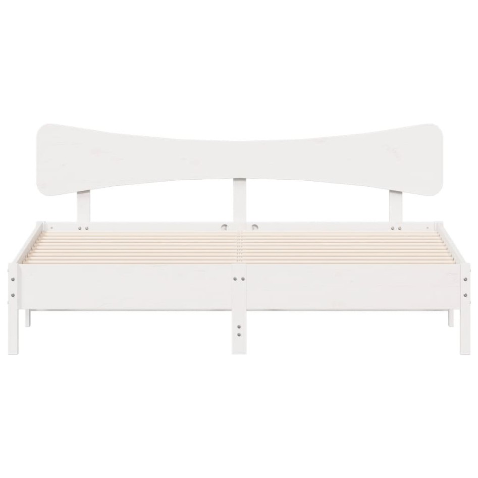 Estructura de cama sin colchón madera maciza blanca 200x200