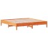 Cama sin colchón madera maciza de pino marrón cera 160x200