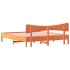 Cama sin colchón madera maciza de pino marrón cera 160x200