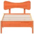 Cama sin colchón madera maciza de pino marrón cera 100x200