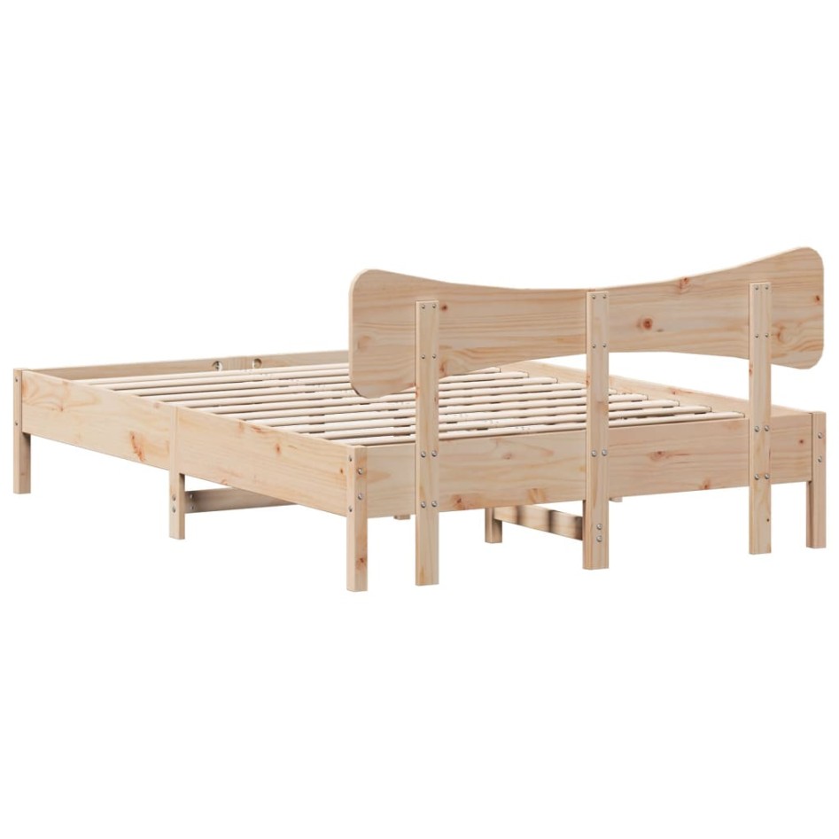 Estructura de cama sin colchón madera de pino maciza 120x200