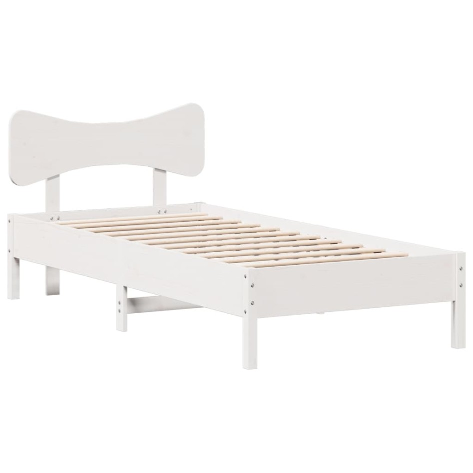 Estructura de cama sin colchón madera maciza blanca 90x190