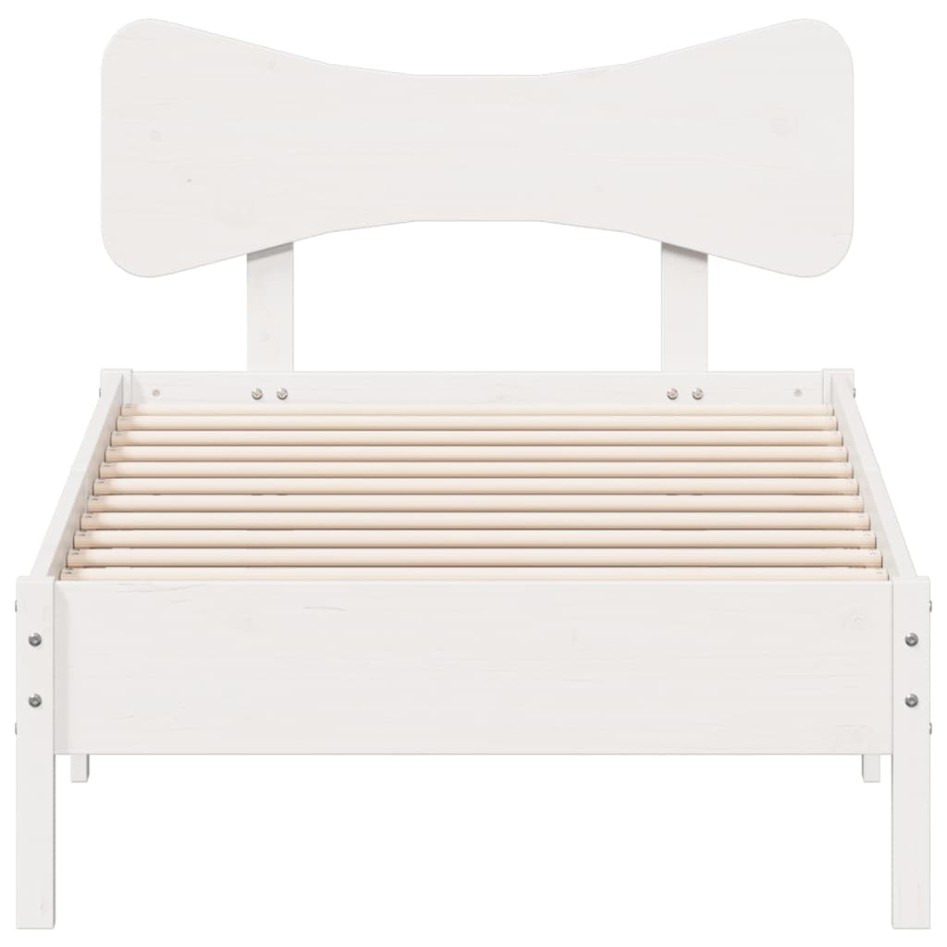 Estructura de cama sin colchón madera maciza blanca 90x190