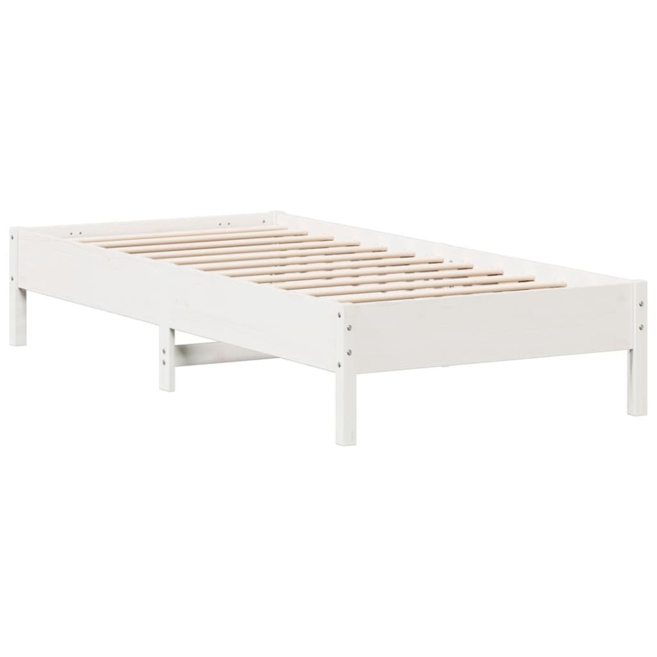 Estructura de cama sin colchón madera maciza blanca 90x190