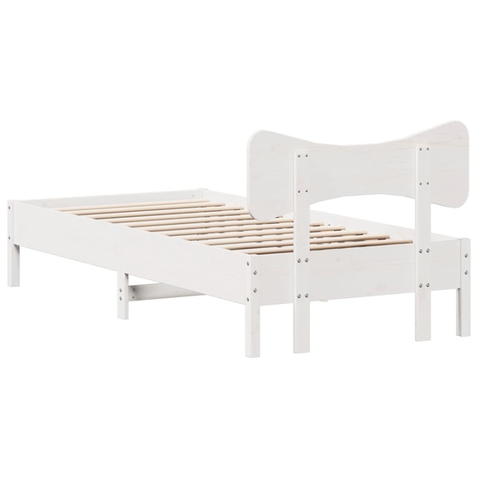 Estructura de cama sin colchón madera maciza blanca 90x190