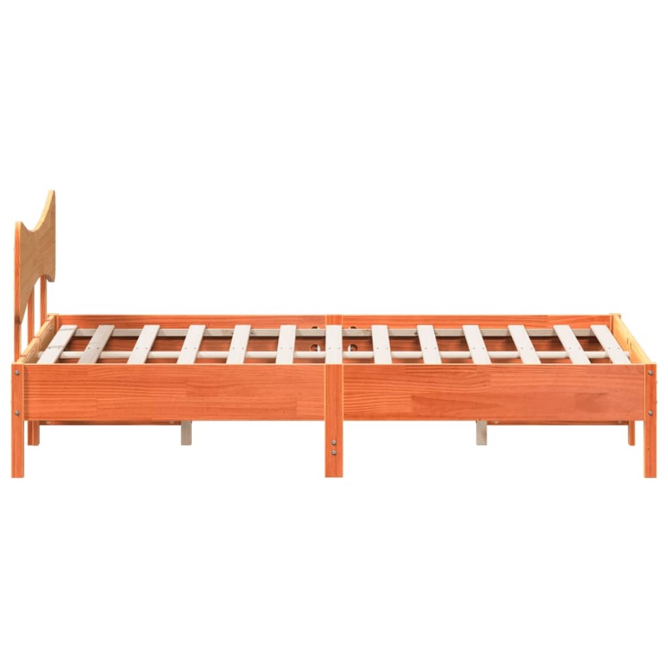 Estructura de cama sin colchón madera maciza marrón 135x190