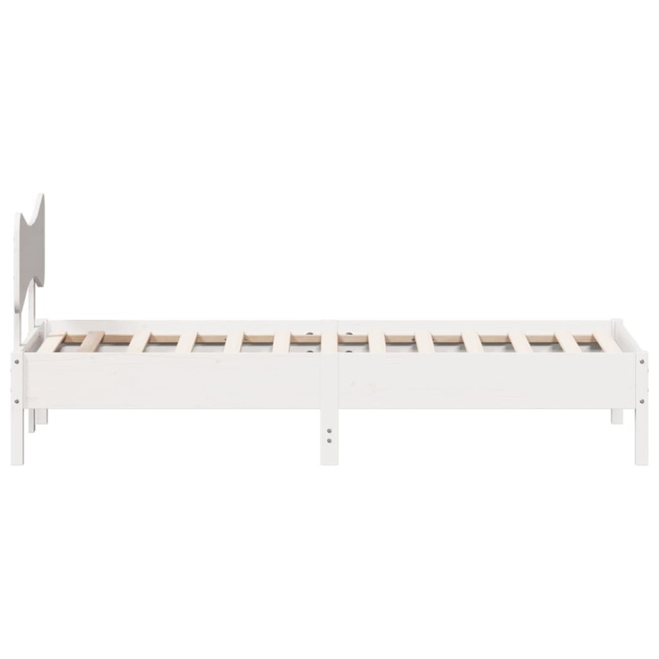Estructura de cama sin colchón madera de pino blanca 90x200