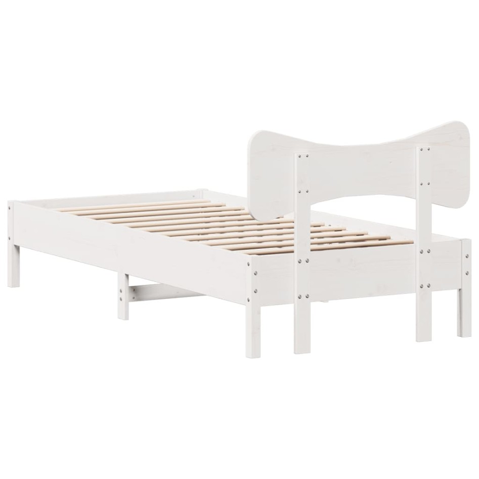 Estructura de cama sin colchón madera de pino blanca 90x200