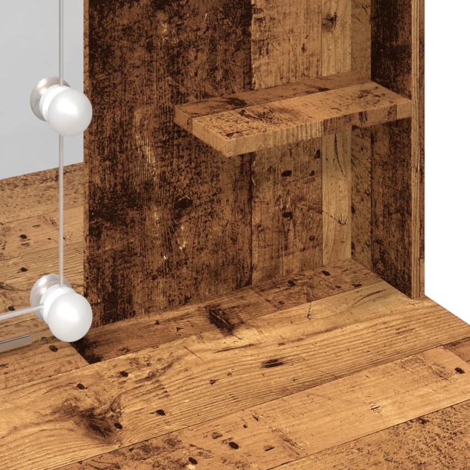 Tocador con luces LED madera envejecida 96x40x142