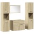 Juego de muebles de baño 4 pzas contrachapada roble