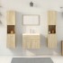 Juego de muebles de baño 4 pzas contrachapada roble