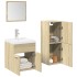 Juego de muebles de baño 4 pzas contrachapada roble