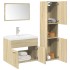 Juego de muebles de baño 4 pzas contrachapada roble