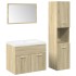 Juego de muebles de baño 4 pzas contrachapada roble