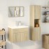 Juego de muebles de baño 4 pzas contrachapada roble