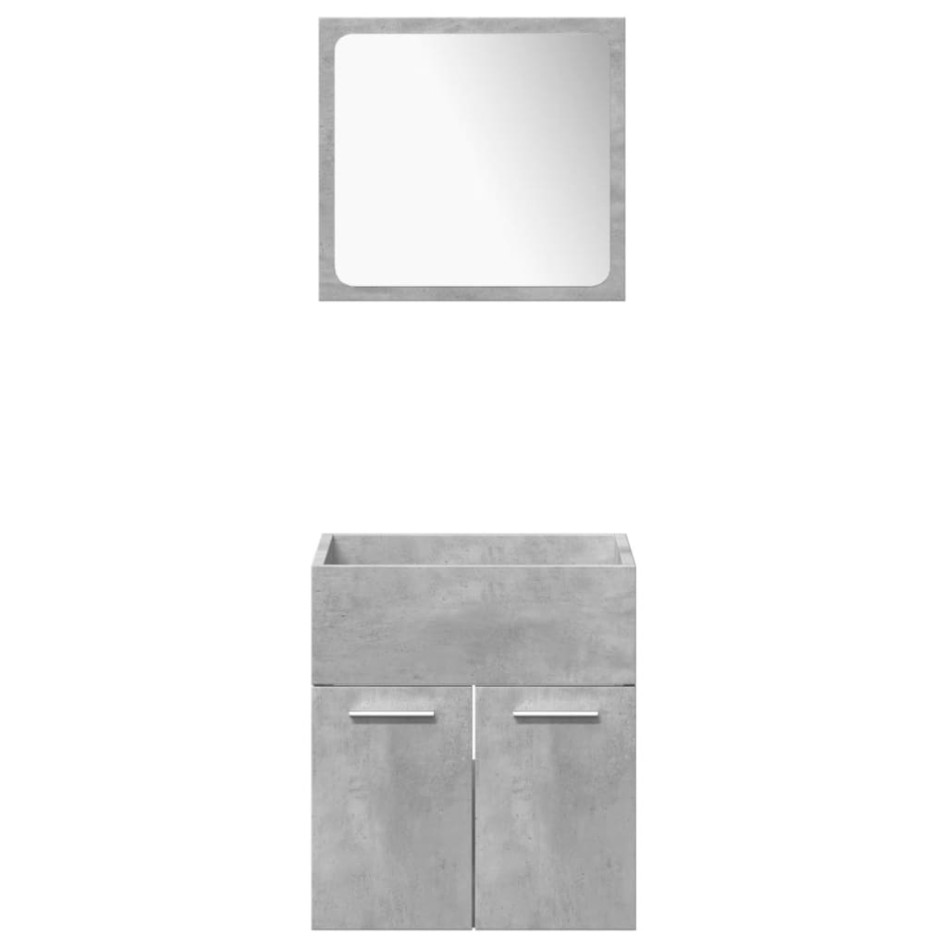 Set muebles de baño 5 piezas madera ingeniería gris