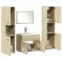 Juego de muebles de baño 5 pzas madera ingeniería roble