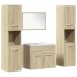 Juego de muebles de baño 5 pzas madera ingeniería roble