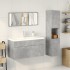 Juego muebles de baño 4 pzas madera contrachapada gris
