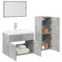 Juego muebles de baño 4 pzas madera contrachapada gris