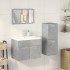 Juego muebles de baño 4 pzas madera contrachapada gris