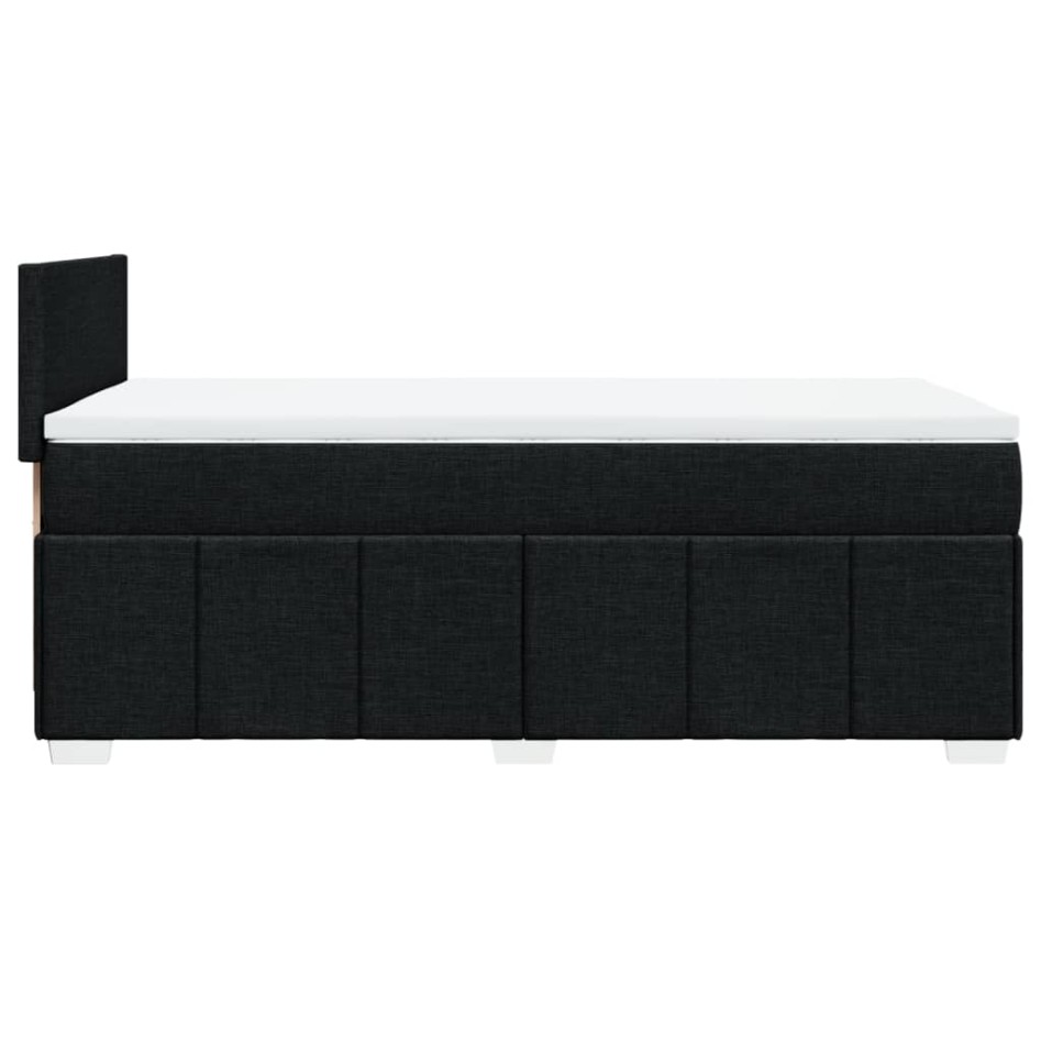 Cama box spring con colchón tela negro 80x200