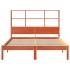 Cama con estantería sin colchón madera maciza marrón 140x190