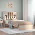 Cama con estantería sin colchón madera maciza de pino
