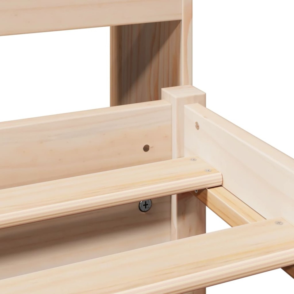 Cama con estantería sin colchón madera maciza de pino