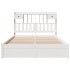 Cama con estantería sin colchón madera maciza blanca 140x200