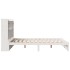 Cama con estantería sin colchón madera maciza blanca 140x200