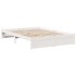Cama con estantería sin colchón madera maciza blanca 150x200