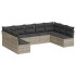 Set muebles jardín 9 pzas y cojines ratán sintético gris