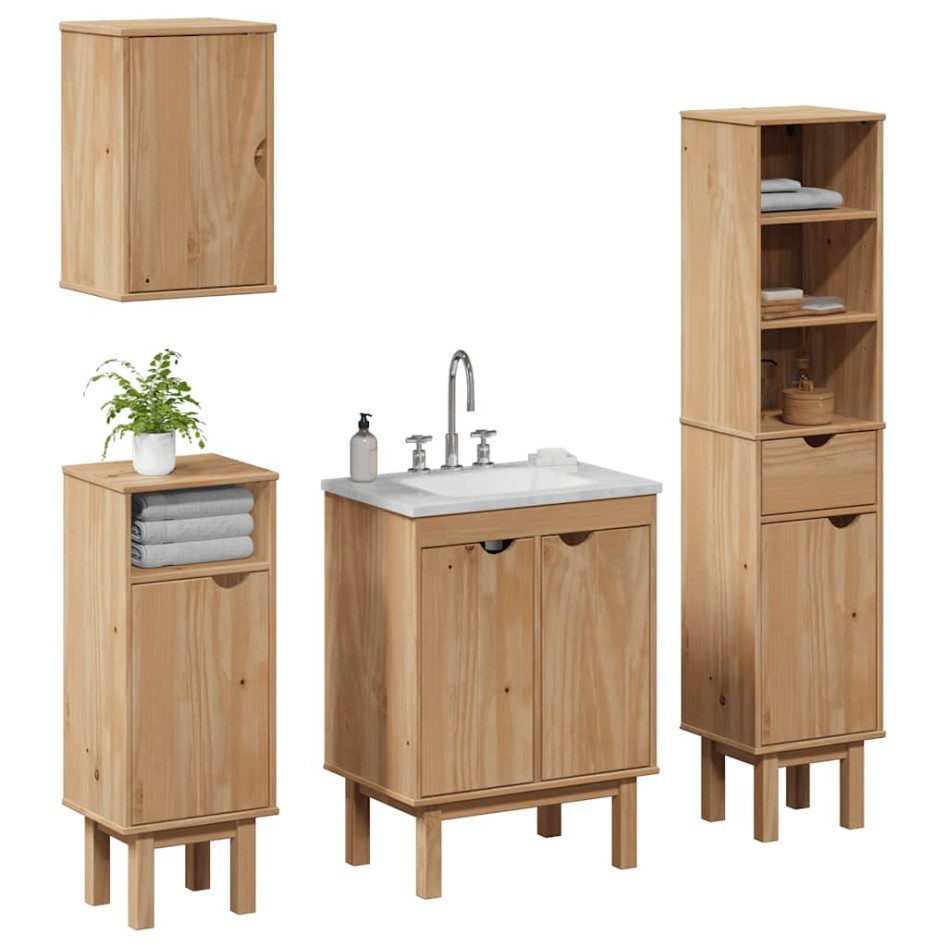 Juego de muebles de baño OTTA 4 pzas madera maciza