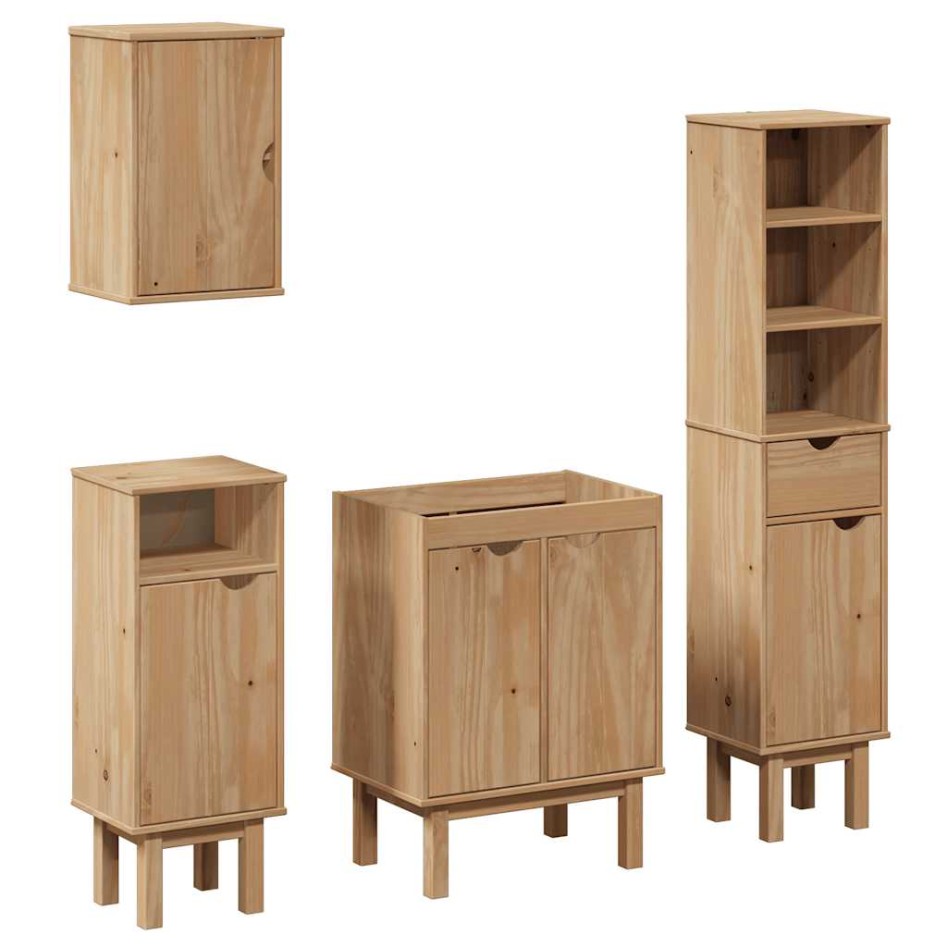 Juego de muebles de baño OTTA 4 pzas madera maciza