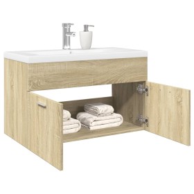 Mueble de baño con lavabo integrado roble