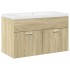 Mueble de baño con lavabo integrado roble