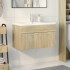 Mueble de baño con lavabo integrado roble